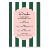 Numéro De Table Beverly Hills Pink & Green Drink Menu Signer (Dos)