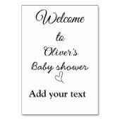 Numéro De Table Bienvenue dans le baby shower ajouter un devis de  (Dos)