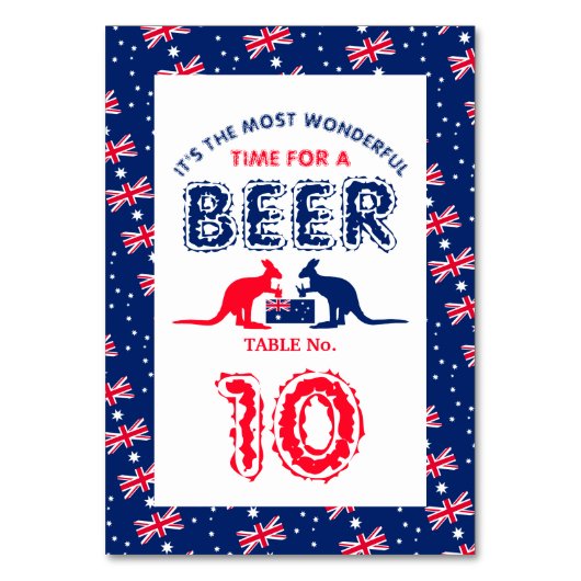 Numéro De Table Bière Kangaroo, drapeau australien, fête de Noël (Par défaut)
