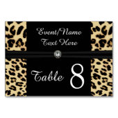 Numéro De Table Bijou de ruban Leopard noir personnalisé Numéro de (Dos)