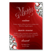 Numéro De Table Bijoux étincelante Mariage rouge Menu+Carte table (Dos)