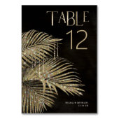 Numéro De Table Bijoux feuille feuille Mariage or ID830 (Dos)