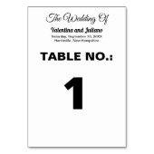 Numéro De Table Black and White Portrait Wedding Table Card (Par défaut)