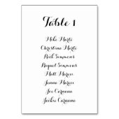 Numéro De Table Black and White Script Table Seating Chart Card (Par défaut)