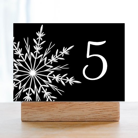 Numéro De Table Black and White Snowflakes Winter Table Numbers