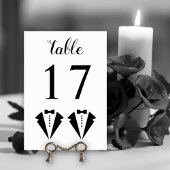 Numéro De Table Black and white tuxedo two grooms gay wedding