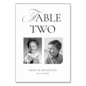 Numéro De Table Black and White Wedding Photo  (Dos)