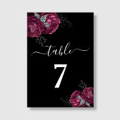 Numéro De Table Black Floral Burgundy Peonies Mariage Numéro de ta