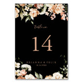 Numéro De Table Black Forme Royal Floral Mariage (Dos)