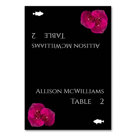 Numéro De Table Black Fuchsia et White-Modern-Fish Icon- (Par défaut)