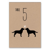 Numéro De Table Black Labrador Retrievers Chiens Réception de mari (Dos)