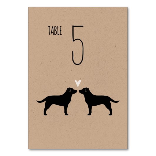 Numéro De Table Black Labrador Retrievers Chiens Réception de mari (Dos)