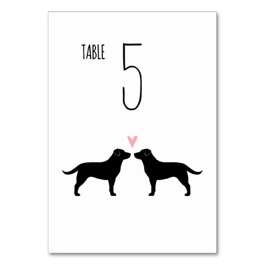 Numéro De Table Black Labrador Retrievers Chiens Réception de mari (Dos)