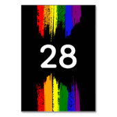Numéro De Table Black Paint Strokes Pride drapeau LGBT Mariage (Dos)