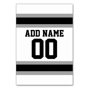 Numéro De Table Black Silver Football Jersey Nom personnalisé Numé
