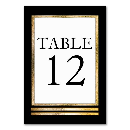 Numéro De Table Black | Tonton or | Blanc Moderne Simple Élégant (Par défaut)