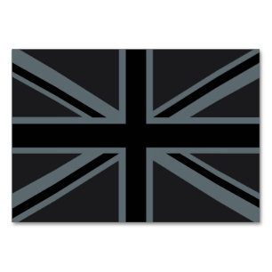 Numéro De Table Black Union Jack British Flag Design Personnaliser