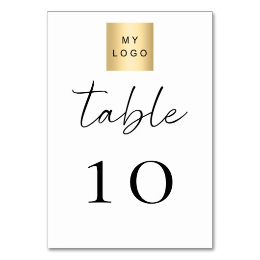 Numéro De Table Black white business logo table number (Dos)