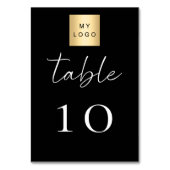 Numéro De Table Black white business logo table number (Par défaut)