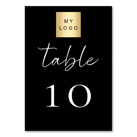 Numéro De Table Black white business logo table number (Par défaut)