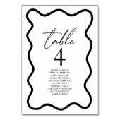 Numéro De Table Black White Elegant Wavy Border Wedding (Par défaut)