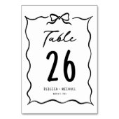 Numéro De Table Black & White Hand Drawn Bow Wedding (Dos)
