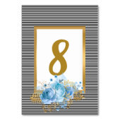 NUMÉRO DE TABLE BLANC BLEU STRIPE BLEU BOUQUET (Par défaut)