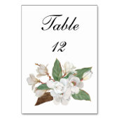 Numéro De Table Blanc Magnolia Floral Élégant Mariage Numéro de ta (Dos)