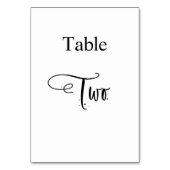 Numéro De Table Blanc Noir calligraphie table deux élégant (Par défaut)