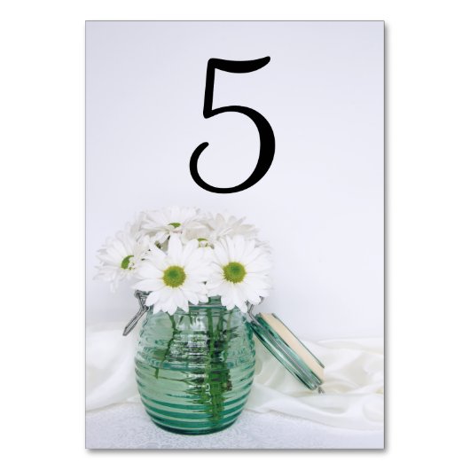 Numéro De Table Blancs en bleu Jar Vase Mariage (Dos)