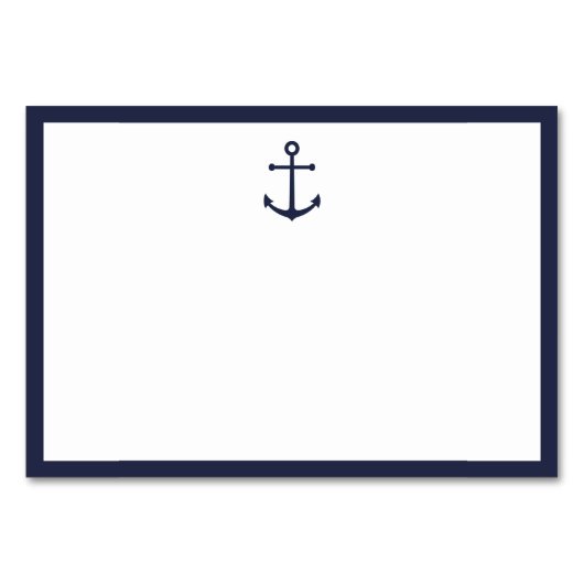 Numéro De Table Blank Nautical Marine Bleu Ancres souhaits Mariage (Devant)