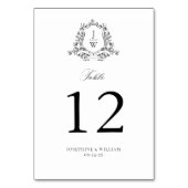 Numéro De Table Blason de monogramme traditionnel Fleurs Élégant M (Par défaut)