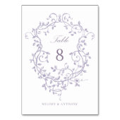 Numéro De Table Blason floral de lavande française élégant  (Par défaut)