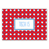 Numéro De Table Blau Weiße Tischkarten (Dos)