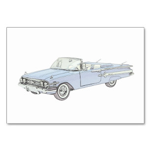 Numéro De Table Bleu 1960 Impala Chevy Illustration convertible