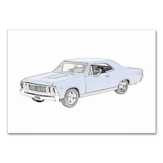 Numéro De Table Bleu 1967 Chevelle Chevy (Devant)