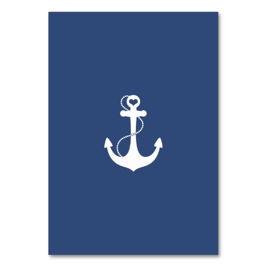 Numéro De Table Bleu avec Ancre rouge Numéro de tableau (Dos)