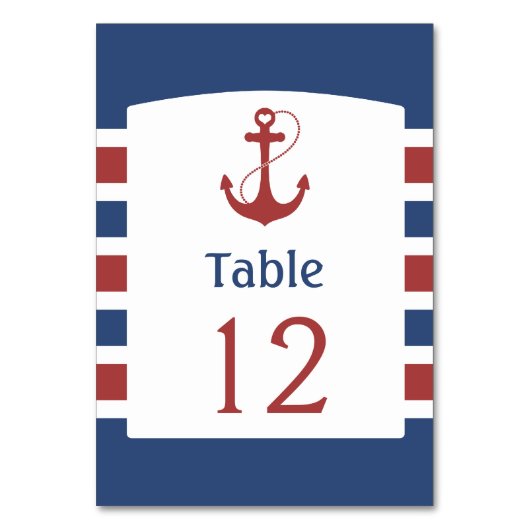 Numéro De Table Bleu avec Ancre rouge Numéro de tableau (Par défaut)