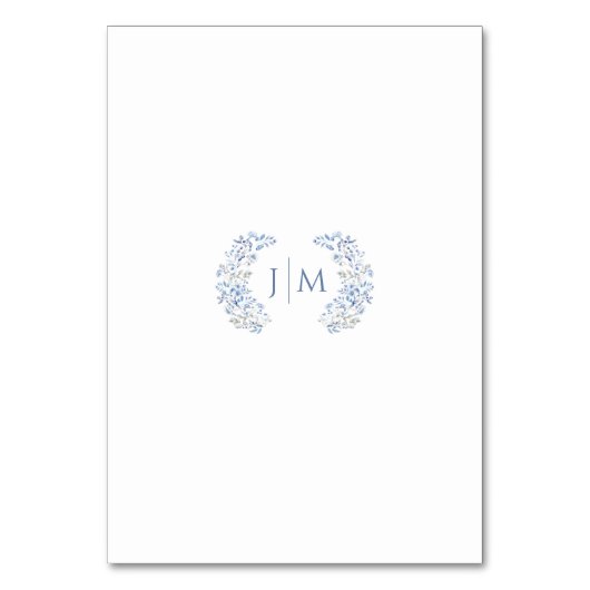 Numéro De Table Bleu Berries d'hiver Fleurs Mariages Numéros de ta (Dos)