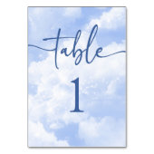 Numéro De Table Bleu blanc éclat Mariage nuages (Dos)