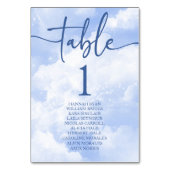 Numéro De Table Bleu blanc éclat Mariage nuages (Par défaut)