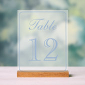 Numéro de table bleu clair élégant simple (Neutre)
