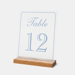 Numéro de table bleu clair élégant simple