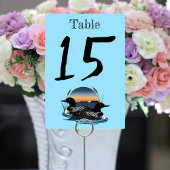 Numéro De Table Bleu couché de soleil