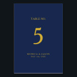 Numéro De Table Bleu de marine minimaliste classique | Numéro de t<br><div class="desc">Ce bleu marine minimaliste classique | numéro de table or est idéal pour un mariage simple, moderne, romantique et élégant. La palette de couleurs bleu marine foncé et la typographie vintage minimale lui confèrent une touche formelle chic et classe. Le design est flexible, parfait pour une soirée contemporaine basique, printemps,...</div>