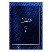 Numéro De Table Bleu Décor Moderne Mariage Abstrait (Dos)