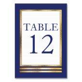 Numéro De Table Bleu | Doré | Blanc Moderne Simple Élégant (Dos)