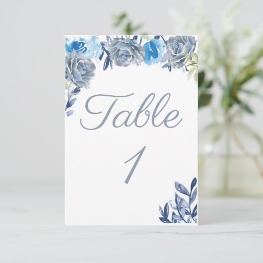 Numéro de table bleu Dusty (Debout devant)