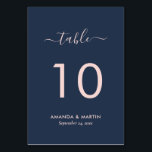 Numéro De Table Bleu et Mariage bleu marine<br><div class="desc">Numéros de table bleu marine moderne et mariage roux. Éléments correspondants disponibles.</div>