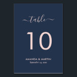 Numéro De Table Bleu et Mariage bleu marine<br><div class="desc">Numéros de table bleu marine moderne et mariage roux. Éléments correspondants disponibles.</div>